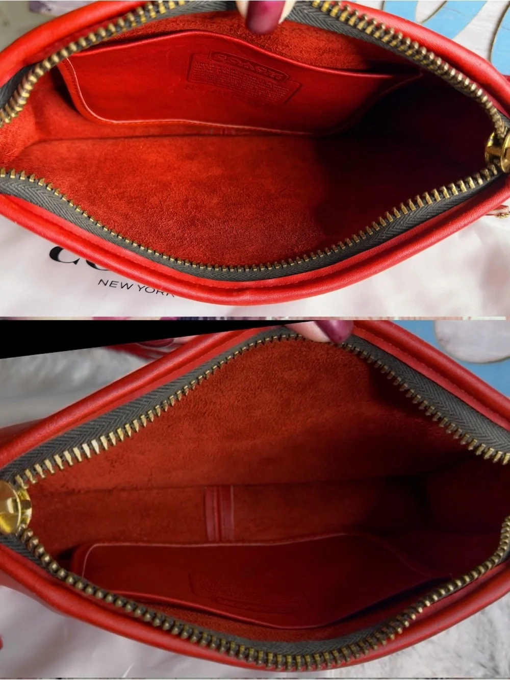 VINTAGE COACH NEW YORK CITY BASIC BAG in RED 9455 - Picture 15 of 16